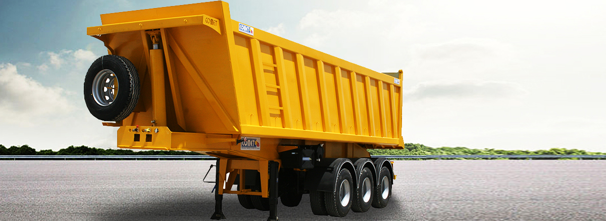 Semi-remorque Benne 32m³ Notre semi-remorque benne 32m³ est complètement adaptée aux usages sévères dans des conditions rigoureuses pour le transport de charg